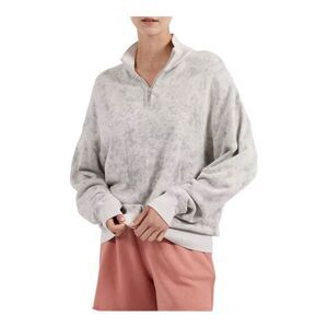 ATM Half Zip‎ Sweatshirt Light Grey Abstract Print Size M